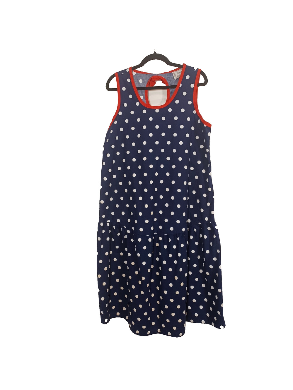 Vtg Zoomers Drop Waist Polka Dot Dress L